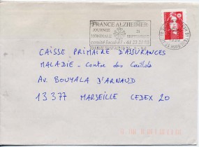 1996, 24.Sep., Bf.m. EF. 31 TOULOUSE ST AUBIN HAUTE GARONNE - FRANCE ALZHEIMER JOURNEE MO...