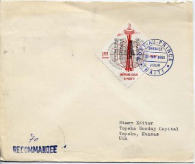 1963, 23.Jan., R-Bf.m. EF. PORT-AU-PRINCE(bl. So.-Stpl.) nach TOPEKA, KANS. REG. DIV.(...