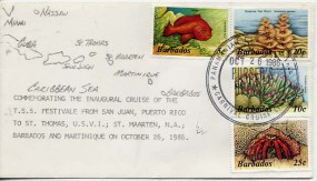 1986, 26.Okt., Umschlag m. MiF. PANAMANIAN T.S.S. FESTIVALE CARNIVAL CRUISE LINES - PURSE...
