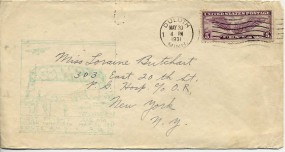 1931, 30.Mai , Lp.-m. Bf. DULUTH MINN. 1(Masch.-Stpl.) nach New York, NY. Porto: $0.05.