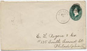 1893, 6.Mai , 2¢-GA-Umschlag. GREASON PA.(Handstpl.) nach PHILADELPHIA, PA. REC'D.. Po...
