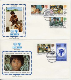 1979, 11.Okt., zwei FDC m. MiF. MAURITIUS - INTERNATIONAL YEAR OF THE CHILD 1979(So.-Stp...