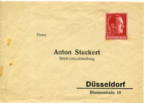 1938, 12Pfg.-GA-Umschlag. Umschlag li. fleckig.