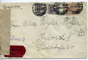 1920, 27.Jun., Eil-Bf.m. MiF. BERLIN-WILMERSDORF 1(Handstpl.) nach ZÜRICH 1 VIII BRIEFT...