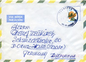 1994, 13.Okt., Lp.-Bf.m. EF. FLAMENCO RIO DE JANEIRO(Handstpl.) nach Deutschland. Porto:...