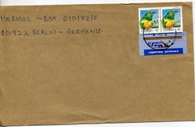1993, 9.Jul., Lp.-Bf.m. MeF. KYAGANDI(Handstpl.) nach Deutschland. Porto: 600'-.