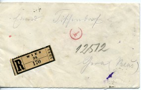 1922, 27.Sep., R-Bf.m. MiF. 2/. WIEN 34 *c*(Handstpl.) über DRESDEN-ALTST. 7 *a nach ...