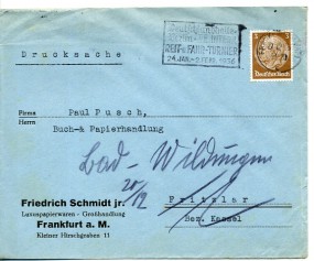 1935, 19.Dez., Drucks.-Bf.m. EF. FRANKFURT (MAIN) 1 c - DEUTSCHLANDHALLE BERLIN VII. INTE...