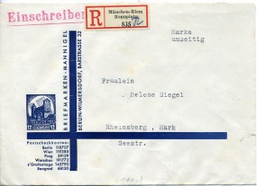 1936, 26.Jul., R-Bf.m. EF. MÜNCHEN-RIEM - DAS BRAUNE BAND VON DEUTSCHLAND 1936(So.-Stpl....