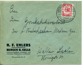 1935, 11.Jan., Bf.m. EF. BERGEN (KR. CELLE) - HEIDELUFTKURORT ECHTER HEIDEHONIG(Handwerb...