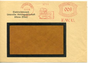 1934, 30.Nov., Bf. ALTONA (ELBE) 1 - ELEKTRIZITÄT IN JEDEM GERÄT - E.W.U.(Abs.-Freistpl....