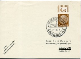 1938, 29.Jan., Drucks.-Kte. m. EF. ANGERBURG (OSTPR) - 10. EISSEGELWOCHE 1938(So.-Stpl.)...