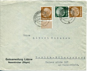 1937, 29.Nov., Bf.m. MiF. NEUENKIRCHEN (RÜGEN) a(Handstpl.) nach Berlin. Porto: RM 0.12....