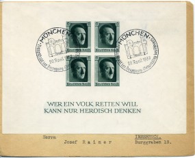 1937, 20.Apr., Bf.m. EF. MÜNCHEN HAUPTSTADT DER BEWEGUNG - GEBURTSTAG DES FÜHRERS(So.-St...