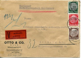 1939, 26.Jun., W-Bf.m. MiF. SCHKEUDITZ(Handstpl.) nach LEIPZIG C1 ax REICHSMESSESTADT....