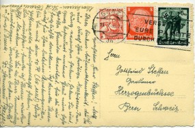 1938, 11.Mai , Ans.-Kte. m. MiF. GRAZ 1 *3h* - VERSENDET EURE PAKETE DURCH DIE POST(Masc...