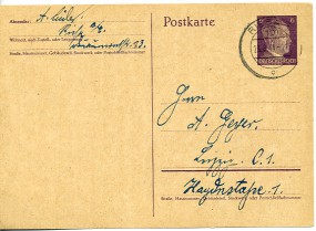 1944, 23.Aug., 6Pfg.-GA-Kte. (10) RIESA 1 c(Handstpl.) nach Leipzig. Porto: RM 0.06.