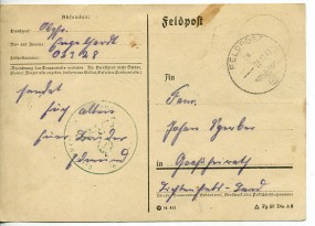 1941, 28.Nov., Feldpost-Kte. FELDPOST a(Handstpl.) nach Lichtenstadt. Abs.: Feldpost-Nr....