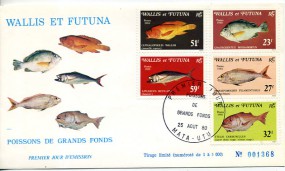 1980, 25.Aug., FDC m. MiF. MATA-UTU - POISSONS DE GRANDS FONDS(So.-Stpl.).