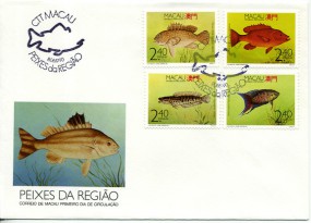 1990, 8.Jun., FDC m. MiF. MACAU - PEIXES DA REGIÃO(So.-Stpl.).