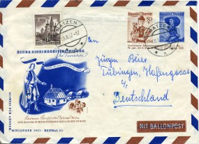 1957, 18.Okt., 50g.&S1-GA-Umschlag m. Zus.-Frankatur. MATZEN *c*(Handstpl.) nach Westdeu...