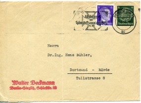 1942, 9.Jun., 6Pfg.-GA-Umschlag m. Zus.-Frankatur. BERLIN SW11 ac - ALTKLEIDER UND SPINNS...