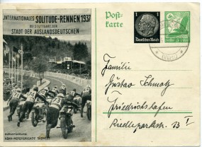 1937, ...Mai , 1&5Pfg.-GA-Kte. ..BRECHTINGEN (WÜRTT.) **(undeutl.Handstpl.) nach Friedri...