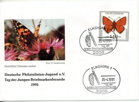 1991, 25.Apr., Umschlag m. EF. 2200 ELMSHORN - TAG DER JUNGEN BRIEFMARKENFREUNDE(So.-Stp...
