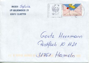 2011, 11.Dez., Bf.m. EF. BRIEFZENTRUM 60 mc - SCHÜTZT DIE NATUR WWF..(Masch.-Werbestpl.)...