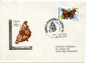 1992, 28.Dez., Umschlag m. EF. 5800 SUCEAVA - EXPOFIL. 