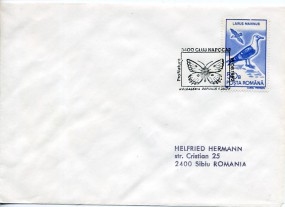 1992, 16.Aug., Umschlag m. EF. 3400 CLUJ NAPOCA - PRO NATURA MELEAGERIA DAPHNIS..(So.-St...
