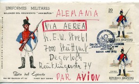 1967, 27.Mai , Lp.-FDC m. MeF. BUENOS AIRES(So.-Stpl.) nach Westdeutschland. Porto: 40 P...