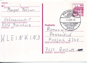 1989, 1.Mrz., 60Pfg.-GA-Kte. 8302 MAINBURG 1 - MAINBURGER HOPFEN WELTBEKANNT(Handwerbest...