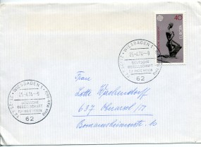 1974, 25.Apr., Bf.m. EF. 62 WIESBADEN 1 - DEUTSCHE GESELLSCHAFT FÜR INNERE MEDIZIN 21.-25...