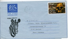 1982, 29.Mrz., Aerogramm m. EF. CITY SQUARE NAIROBI(Masch.-Stpl.) nach Westdeutschland. ...