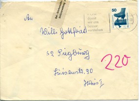 1975, 4.Sep., Bf.m. EF. 51 AACHEN 1. - POST DAMIT WIR UNS BESSER VERSTEHEN(Masch.-Werbes...