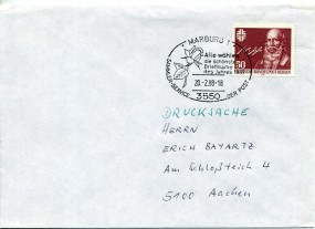 1988, 20.Feb., Drucks.-Bf.m. EF. 3550 MARBURG 1 - ALLE WÄHLEN DIE SCHÖNSTE BRIEFMARKE DES...