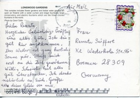 2000, ...Jul., Lp.-Ans.-Kte. m. EF. WILMINGTON DE 198(Masch.-Stpl.) nach Deutschland. Po...