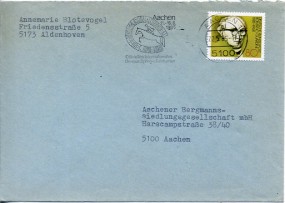 1985, 22.Mai , Bf.m. EF. 5100 AACHEN 1 mt - AACHEN 11.-16.6.1985 OFFIZIELLES INTERNATIONA...