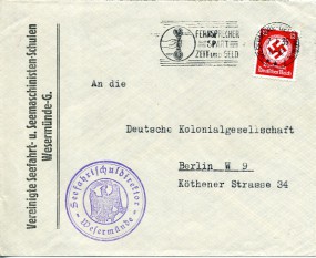 1935, 7.Jan., Bf.m. EF. WESERMÜNDE-GEESTEMÜNDE **l - FERNSPRECHER SPART ZEIT UND GELD(Ma...