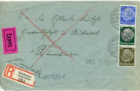 1940, 13.Feb., R-Eil-Bf.m. MiF. SKOTSCHAU (OBERSCHLES) h(Handstpl.) nach BUCURESTI..(R...