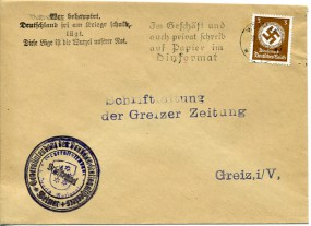 1934, 30.Jul., Drucks.-Bf.m. EF. WEIMAR 1 ** - IM GESCHÄFT UND AUCH PRIVAT SCHREIB AUF PA...