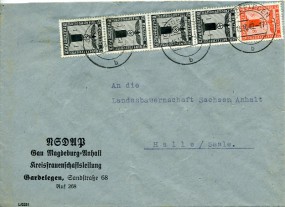 1942, 15.Okt., Bf.m. MiF. GARDELEGEN b(Handstpl.) nach Halle/S. Porto: RM 0.12.