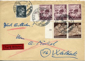 1945, 28.Feb., Eil-Bf.m. MiF. BAD WILDUNGEN - DAS BLASEN- UND NIERENBAD(Handwerbestpl.) ...