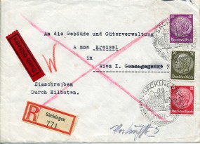 1940, 1.Okt., R-Eil-Bf.m. MiF. SÄCKINGEN - ROMANTISCH SCHÖN AM HOCHRHEIN(Handwerbestpl.)...