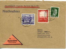 1941, 15.Nov., NN-Bf.m. MiF. BERLIN-CHARLOTTENBURG 2 c(Handstpl.) nach Bielitz. Porto: R...