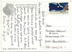 2001, 12.Feb., Ans.-Kte. m. EF. -35- CCP LAS PALMAS - PAQUETE AZUL PAQUETE A DOMICILIO(M...