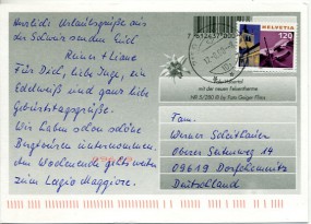 2000, 17.Aug., Ans.-Kte. m. EF. 7159 ANDIAST 10a(Handstpl.) nach Deutschland. Porto: Fr....