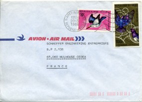 1986, 20.Mrz., Lp.-Bf.m. MiF. NIAMEY-AEROPORT(Masch.-Stpl.) nach Frankreich. Porto: 110 ...