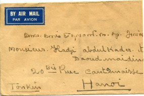 1939, 6.Jul., Lp.-Bf.m. MiF. MAYAVARAM(Handstpl.) nach HANOI R.P. TONKIN(Frz.-Indochin...